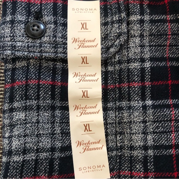 NWT Sonoma Men’s Flannel Shirt XL - Picture 5 of 5